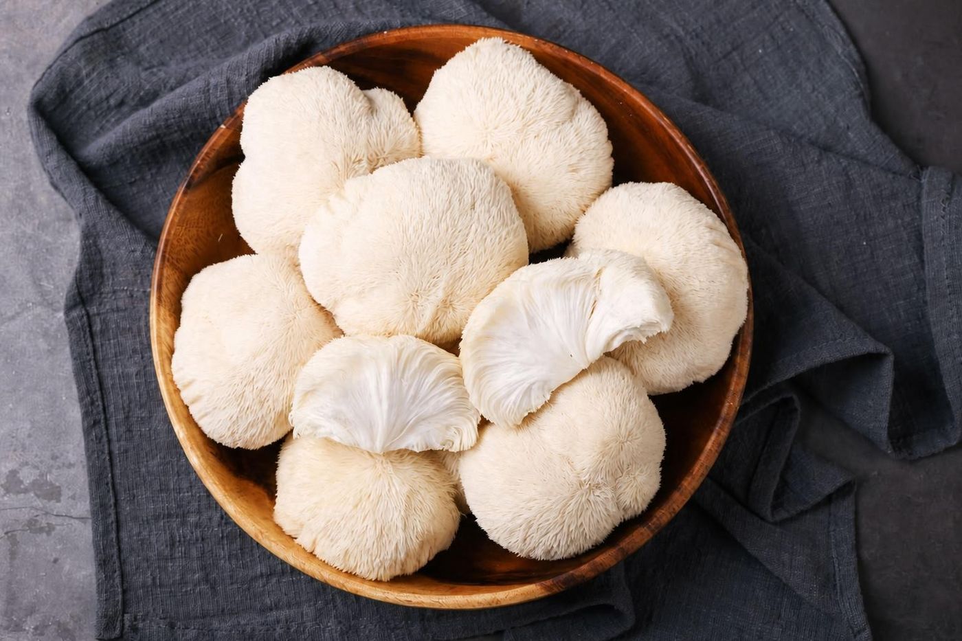 Lion's Mane mushroom powder used in mushroom matcha, associated with focus and clarity